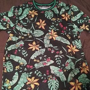 Tropical theme cotton t-shirt